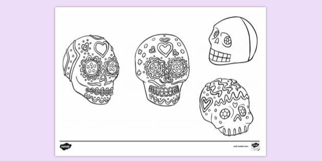 FREE! - Printable Skull Colouring Page | Colouring Sheets