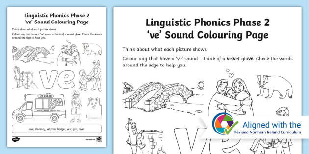 Linguistic Phonics Phase 2 've' Sound Colouring Page