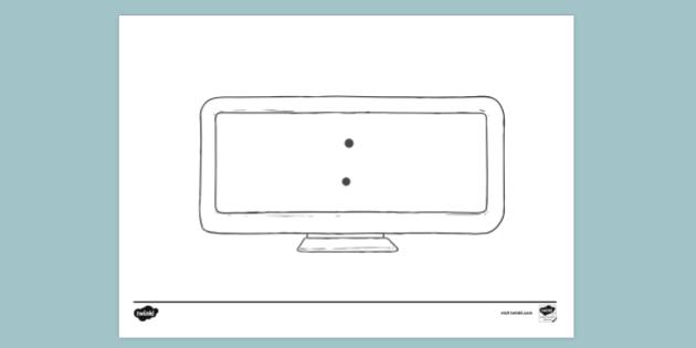 Blank Digital Clock Colouring Sheet - Creative Fun for Kids