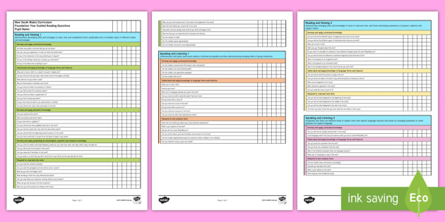 Nsw Foundation Year Guided Reading Assessment Guidelines Checklist 7196