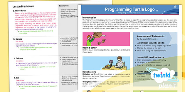 Computing: Programming Turtle Logo Year 4 Planning Overview
