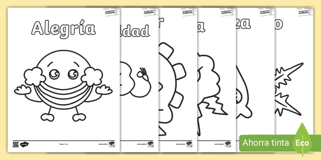Caritas de emociones para colorear (Hecho por educadores)