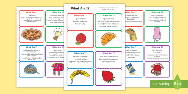 What Am I Guessing Game Cards Food Themed - game, card games, SEN