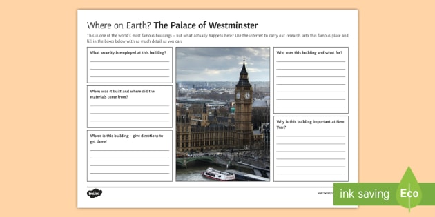 Where on Earth? Westminster Worksheet / Worksheet - Secondary - Geography