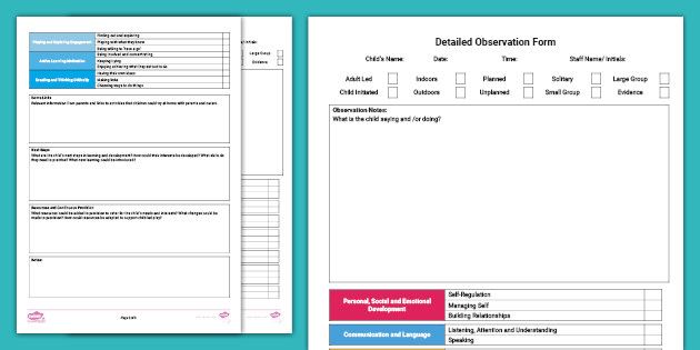 EYFS Observation Template