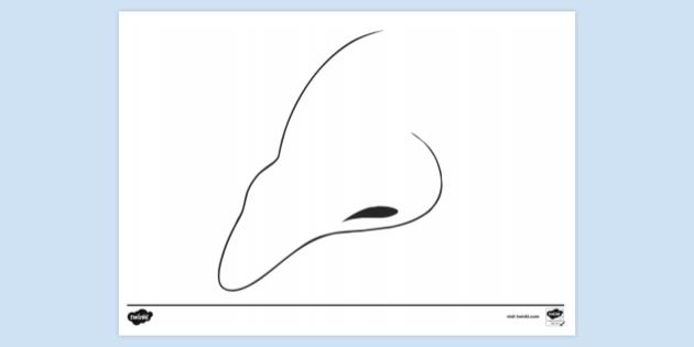 Witches Hooked Nose Colouring | Colouring Sheets