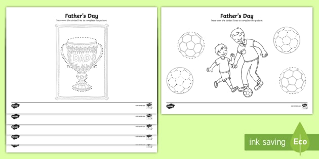 Father's Day Pencil Control Worksheet / Worksheets