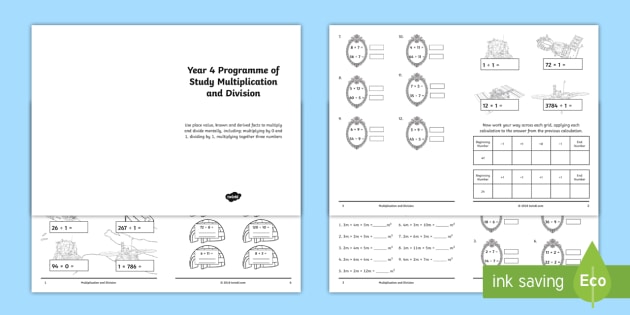 Year 4 Programme Of Study: Multiplication And Division: Using Known Facts To