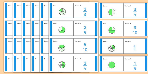 Fractions I Have Who Has Loop Card Game Twinkl