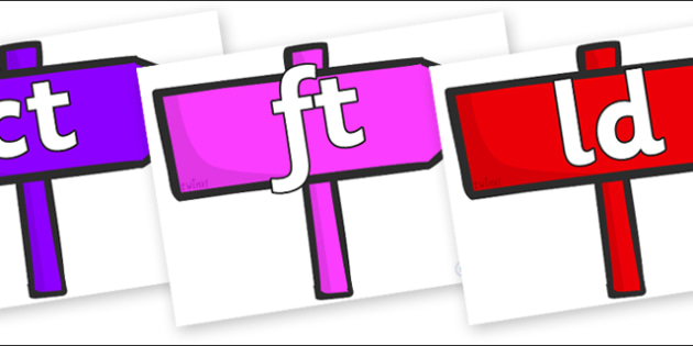 precursive final letter blends on signposts
