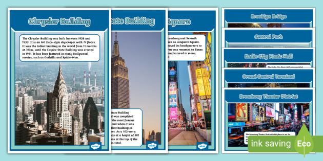 New York Landmark Information Display Posters (teacher made)