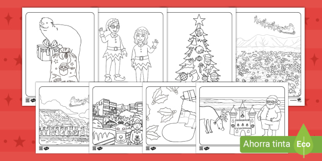 Hojas de colorear: Dibujos de Navidad chilenos