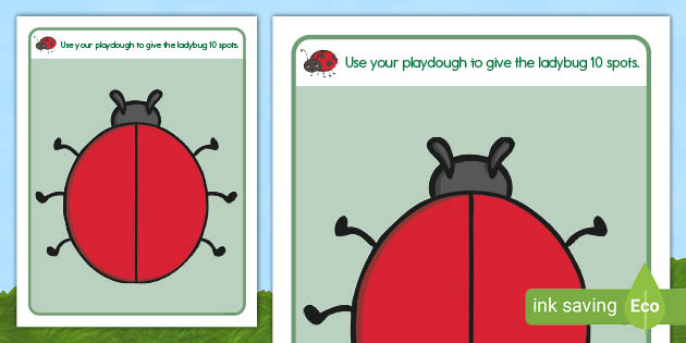 Number Bonds to Ten Ladybug Playdough Mat (teacher made)