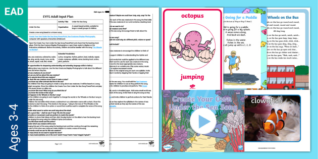 EYFS Under the Sea Song Adult Input Plan and Resource Pack