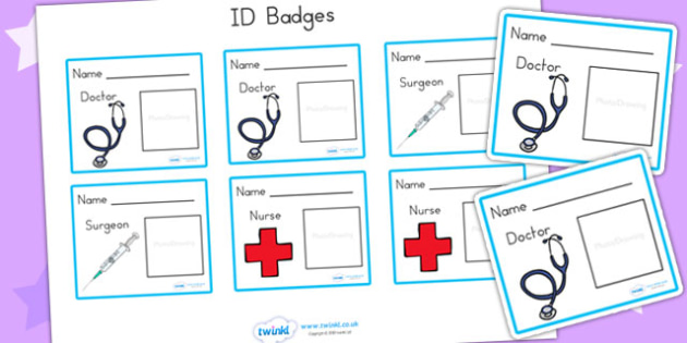 Hospital ID Badges teacher Made 