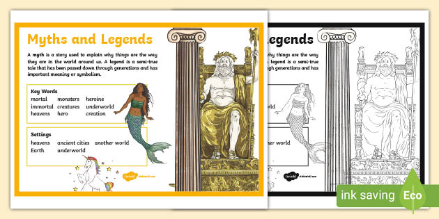 Myths and Legends Genres Poster (teacher made)