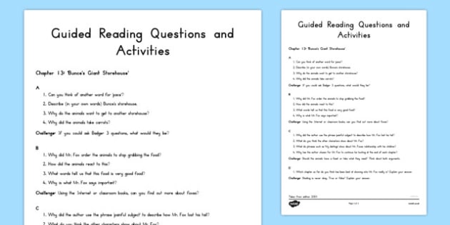 Free Guided Reading Questions Chapter 13 To Support Teaching On Fantastic