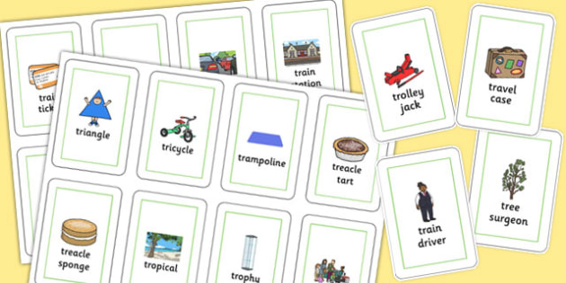 Three Syllable 'TR' Flash Cards (teacher made)