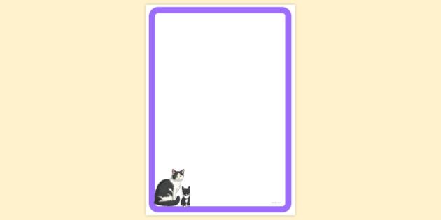 Kitten and cat Page Border | Page Borders | Twinkl