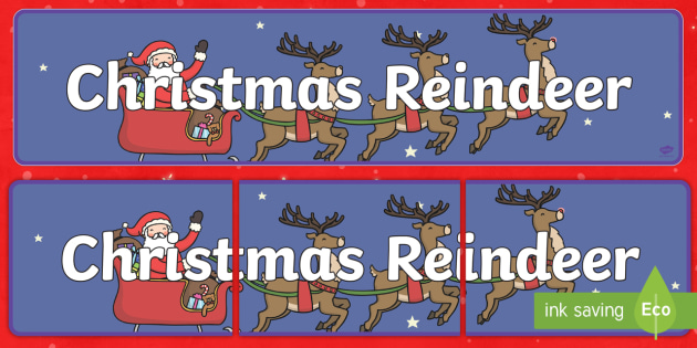 Christmas Reindeer Display Banner Teacher Made