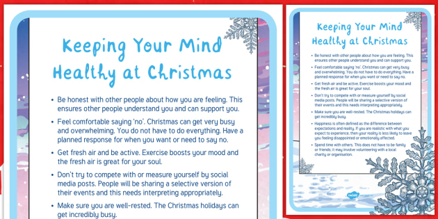 Staff Wellbeing Healthy Mind At Christmas Display Poster