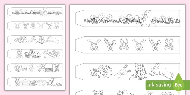 Easter Bunny Paper Chain Colouring Activity (teacher made)
