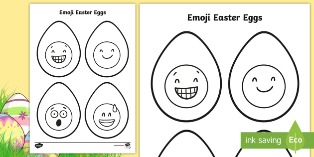 😊 emoji easter egg colouring page teacher made