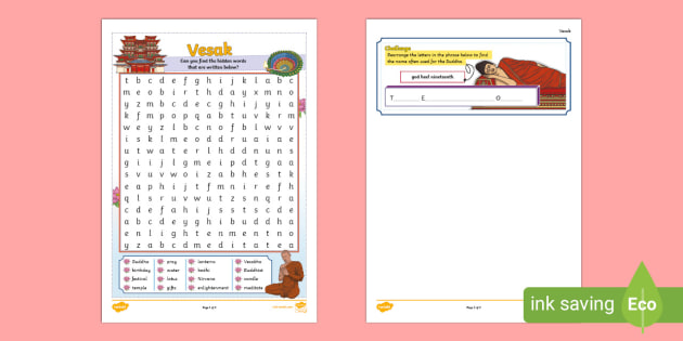 KS2 Vesak Word Search (teacher made)