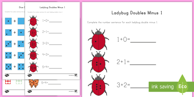 doubles-minus-one-with-pictures-worksheets-teacher-made