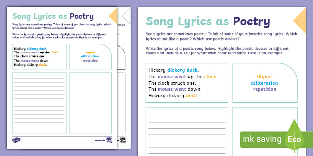 Songs For Poetry Analysis | Twinkl Poetry USA (teacher made)