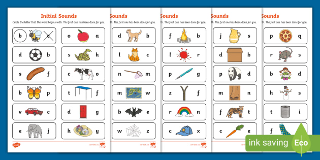 FREE Printable Initial Beginning Sounds Practice with Letter Board Games