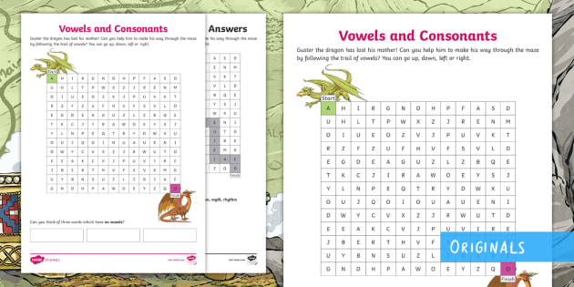 Consonant And Vowel Worksheet - Letter