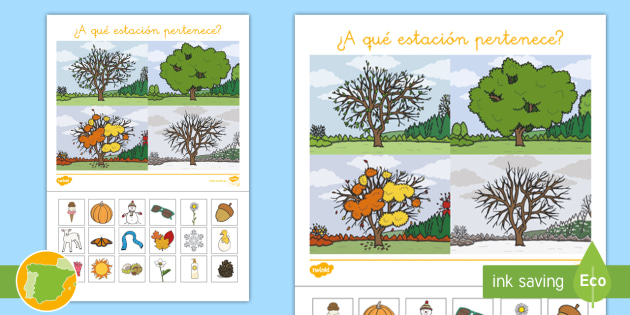 Ficha: estaciones del año Twinkl