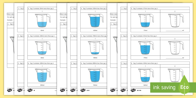 year 3 add and subtract volume differentiated worksheets