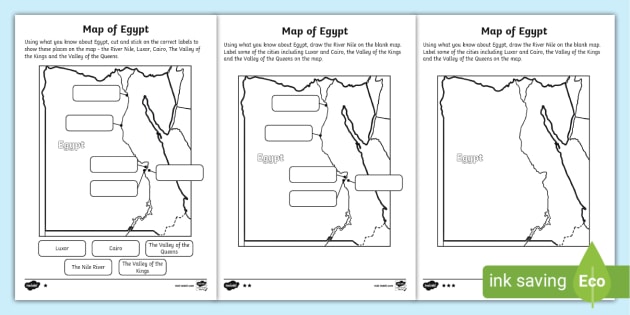 Map of Egypt Labeling Worksheet / Worksheet (Teacher-Made)