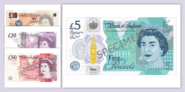 maths intervention large bank note design templates