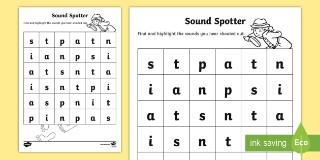 sound spotter worksheet worksheet teacher made