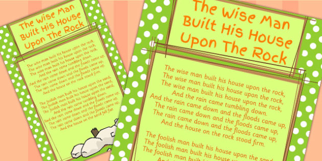 The Old Man Built His House Upon The Rock Lyrics Sheet Songs