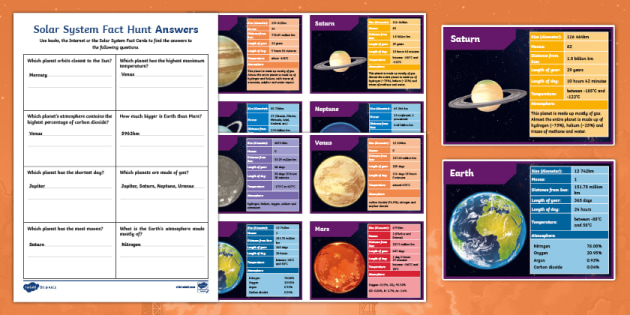 solar system fact hunt worksheet teacher made