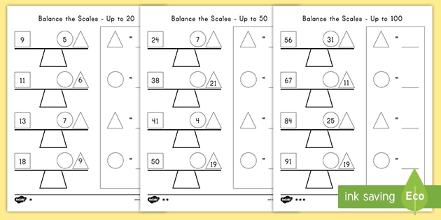 Equations Balance The Scales Differentiated Activities Us