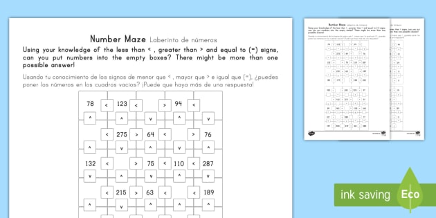 place value number maze worksheet worksheet english spanish