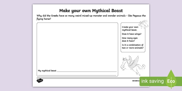 Make Your Own Mythical Beast Worksheet Teacher Made