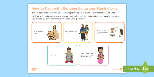 * NEW * How To Deal With Bullying Behaviour Flashcards - Young