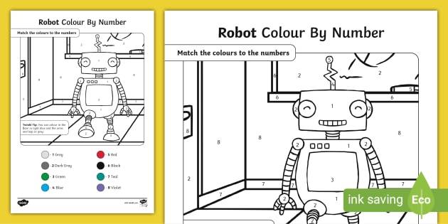 Free! - Robot Colour By Number (teacher Made)