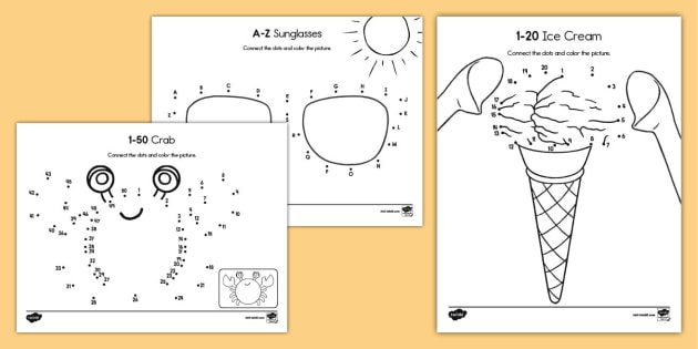 Summer Dot To Dot Worksheets Twinkl Usa Resources Twinkl