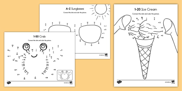 summer dot to dot worksheets twinkl usa resources