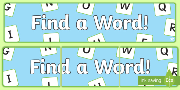 Word Game Display Pack Find A Word Display Banner Word Game