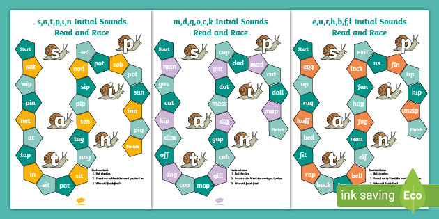 Phase 2 Initial Sounds Read And Race Game Resource Pack