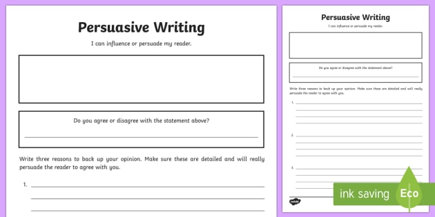 Blank Persuasive Writing Template Primary Resources