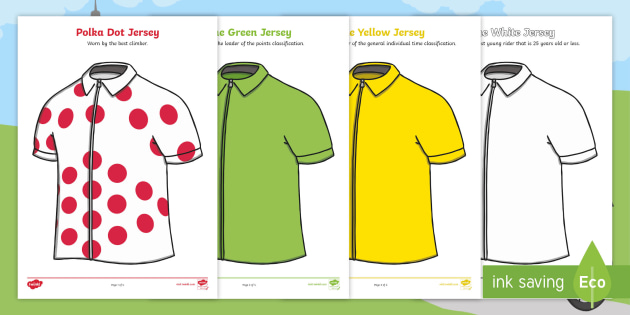 Tour de France Jersey Cut Outs
